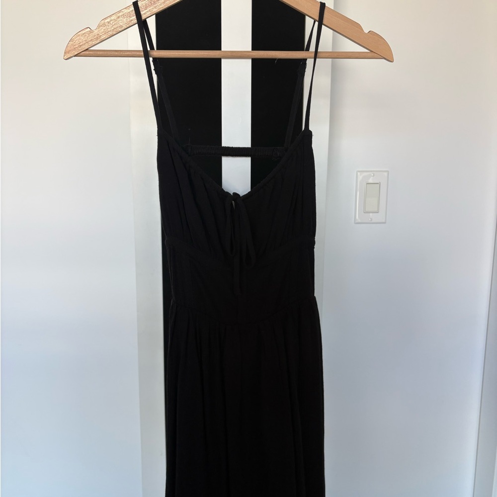 Garage Black Cage Back Mini Dress with Spaghetti Straps